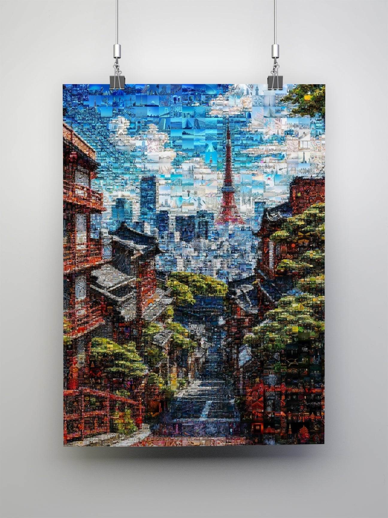 Tokyo Tower View – Japanese Mosaic Wall Art - AtelierMosaics