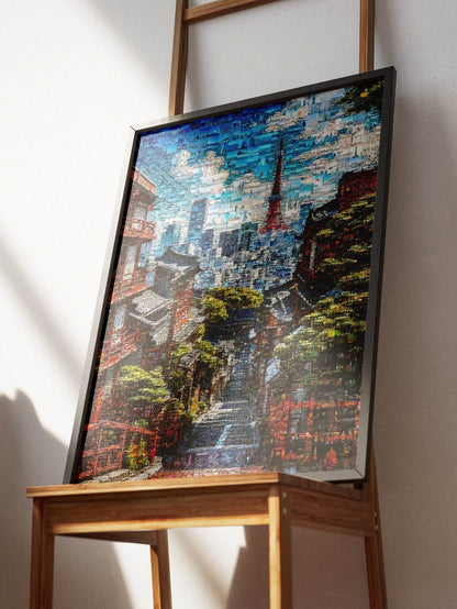 Tokyo Tower View – Japanese Mosaic Wall Art - AtelierMosaics