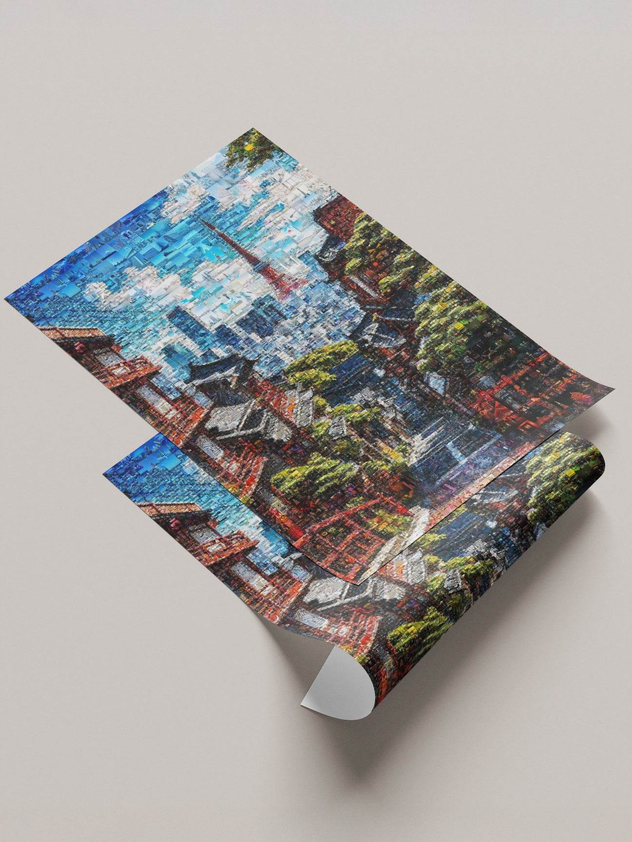 Tokyo Tower View – Japanese Mosaic Wall Art - AtelierMosaics