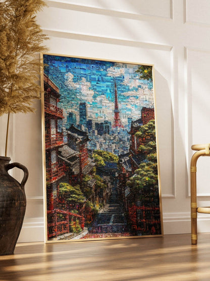 Tokyo Tower View – Japanese Mosaic Wall Art - AtelierMosaics