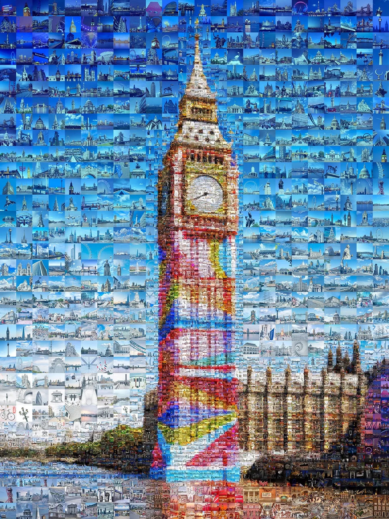 Stunning London Mosaic Artwork Featuring Iconic Big Ben - Perfect Home Decor AtelierMosaics