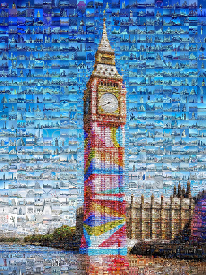 Stunning London Mosaic Artwork Featuring Iconic Big Ben - Perfect Home Decor AtelierMosaics