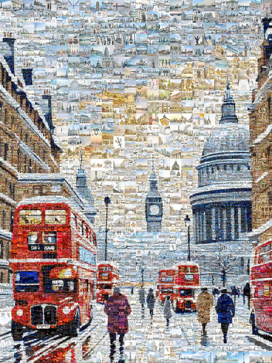 Stunning London Mosaic Artwork - Iconic Red Buses, St. Paul's Cathedral & Big Ben AtelierMosaics