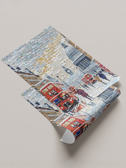 Stunning London Mosaic Artwork - Iconic Red Buses, St. Paul's Cathedral & Big Ben AtelierMosaics