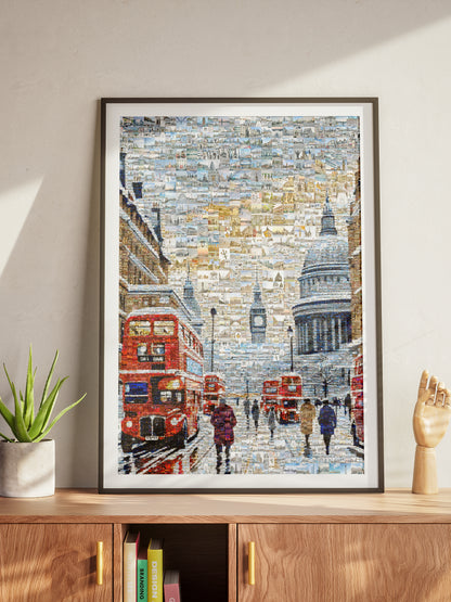 Stunning London Mosaic Artwork - Iconic Red Buses, St. Paul's Cathedral & Big Ben AtelierMosaics