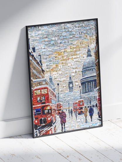 Stunning London Mosaic Artwork - Iconic Red Buses, St. Paul's Cathedral & Big Ben AtelierMosaics