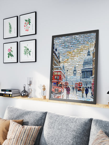 Stunning London Mosaic Artwork - Iconic Red Buses, St. Paul's Cathedral & Big Ben AtelierMosaics