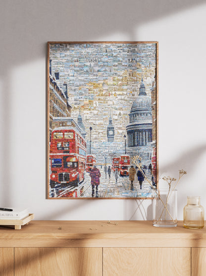 Stunning London Mosaic Artwork - Iconic Red Buses, St. Paul's Cathedral & Big Ben AtelierMosaics