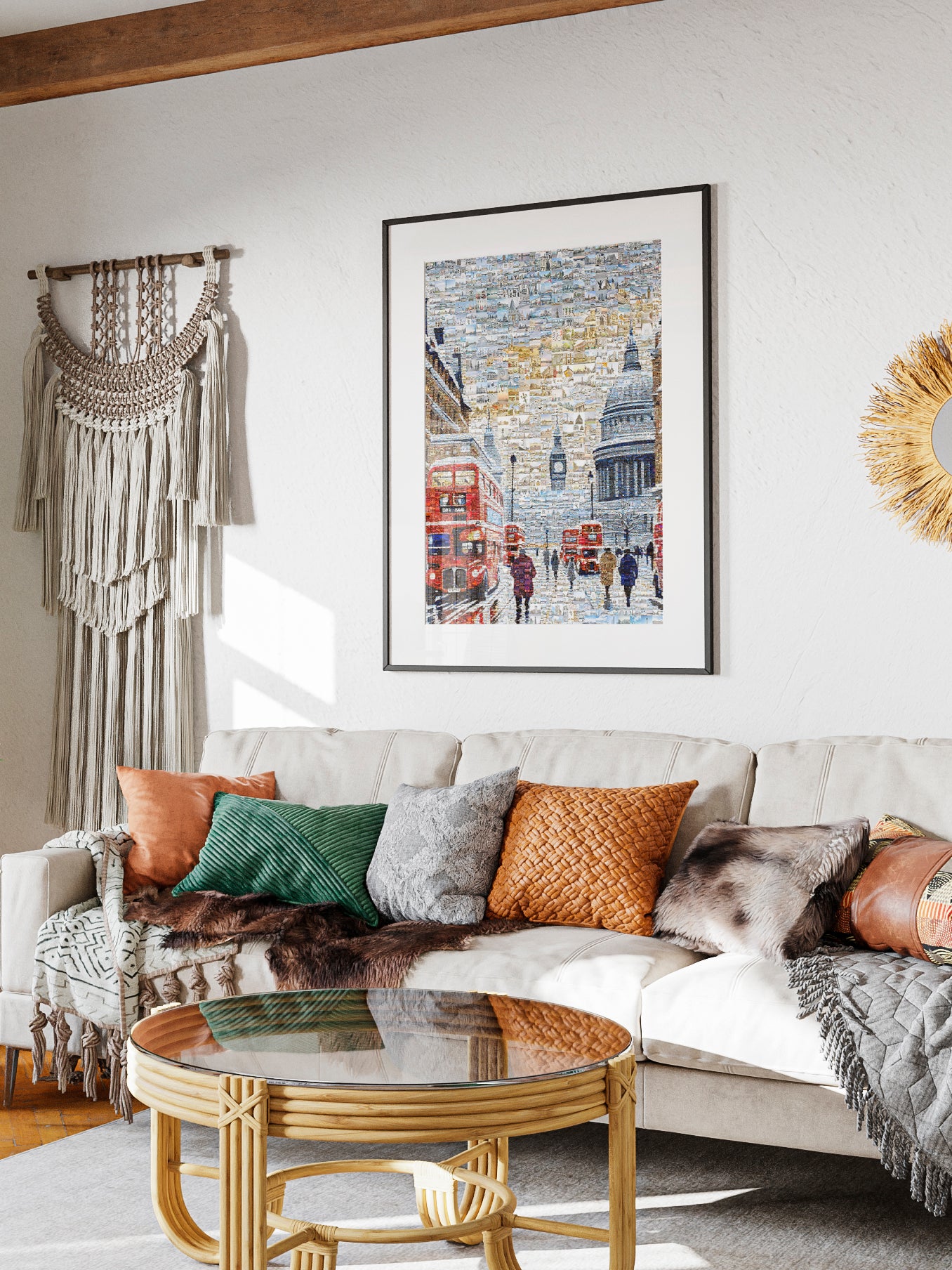 Stunning London Mosaic Artwork - Iconic Red Buses, St. Paul's Cathedral & Big Ben AtelierMosaics