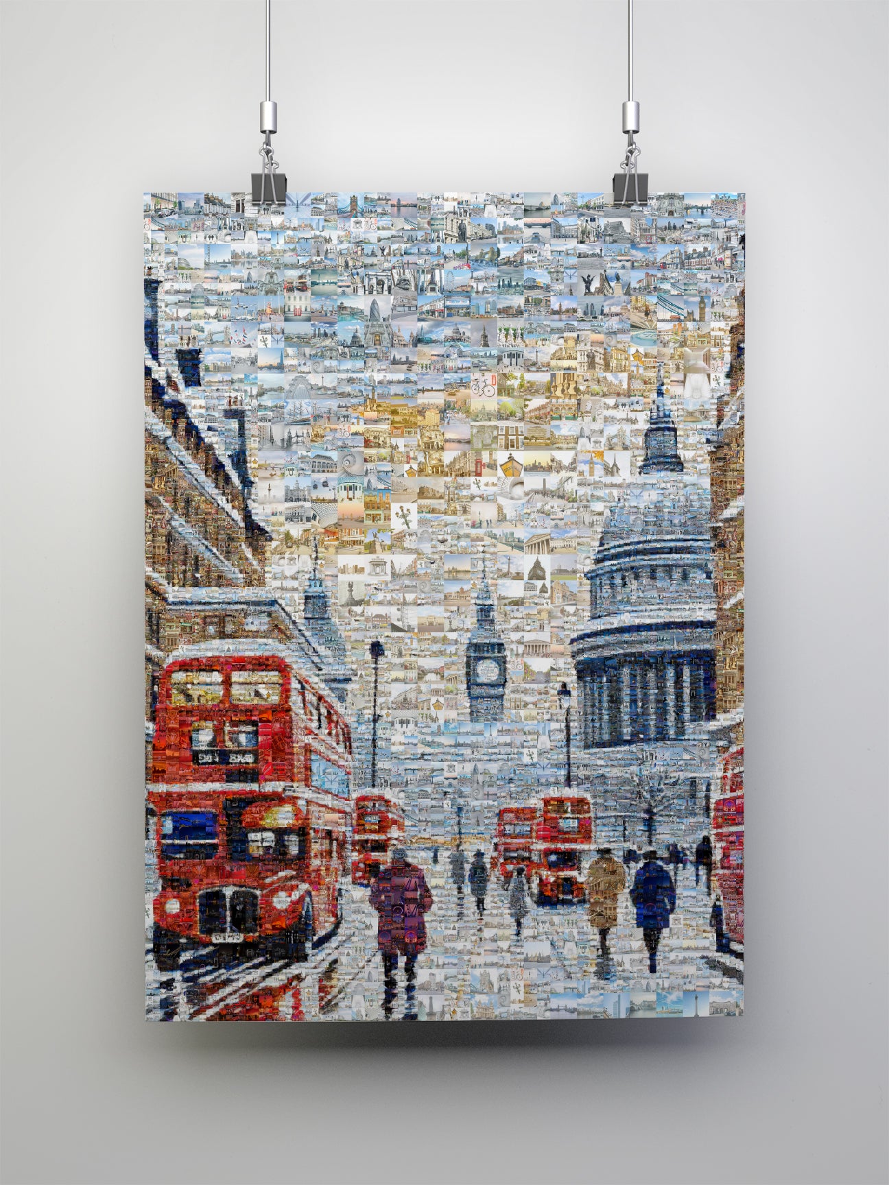 Stunning London Mosaic Artwork - Iconic Red Buses, St. Paul's Cathedral & Big Ben AtelierMosaics