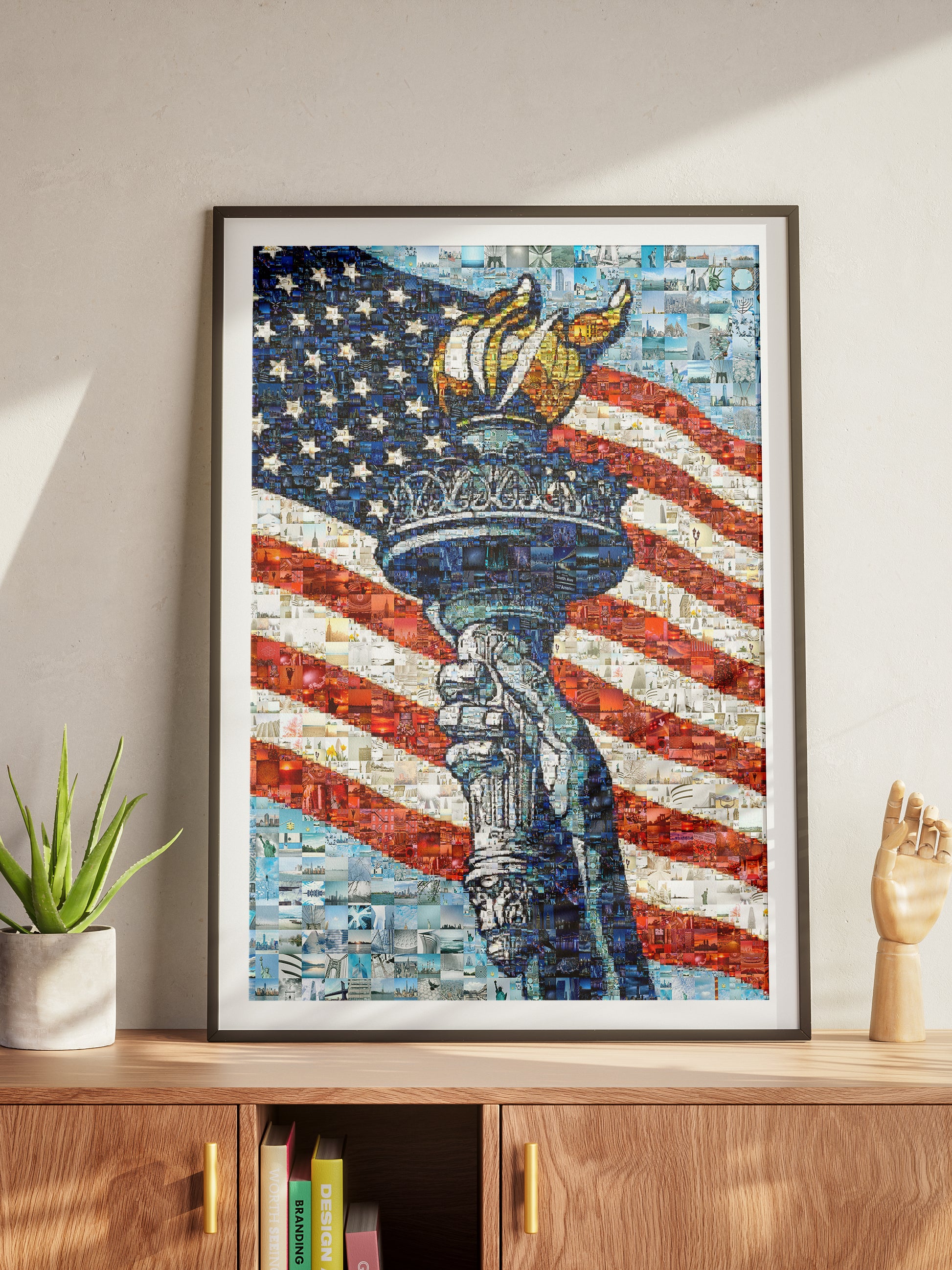 Stunning Mosaic Artwork of the Statue of Liberty and American Flag - Perfect for Home Decor AtelierMosaics