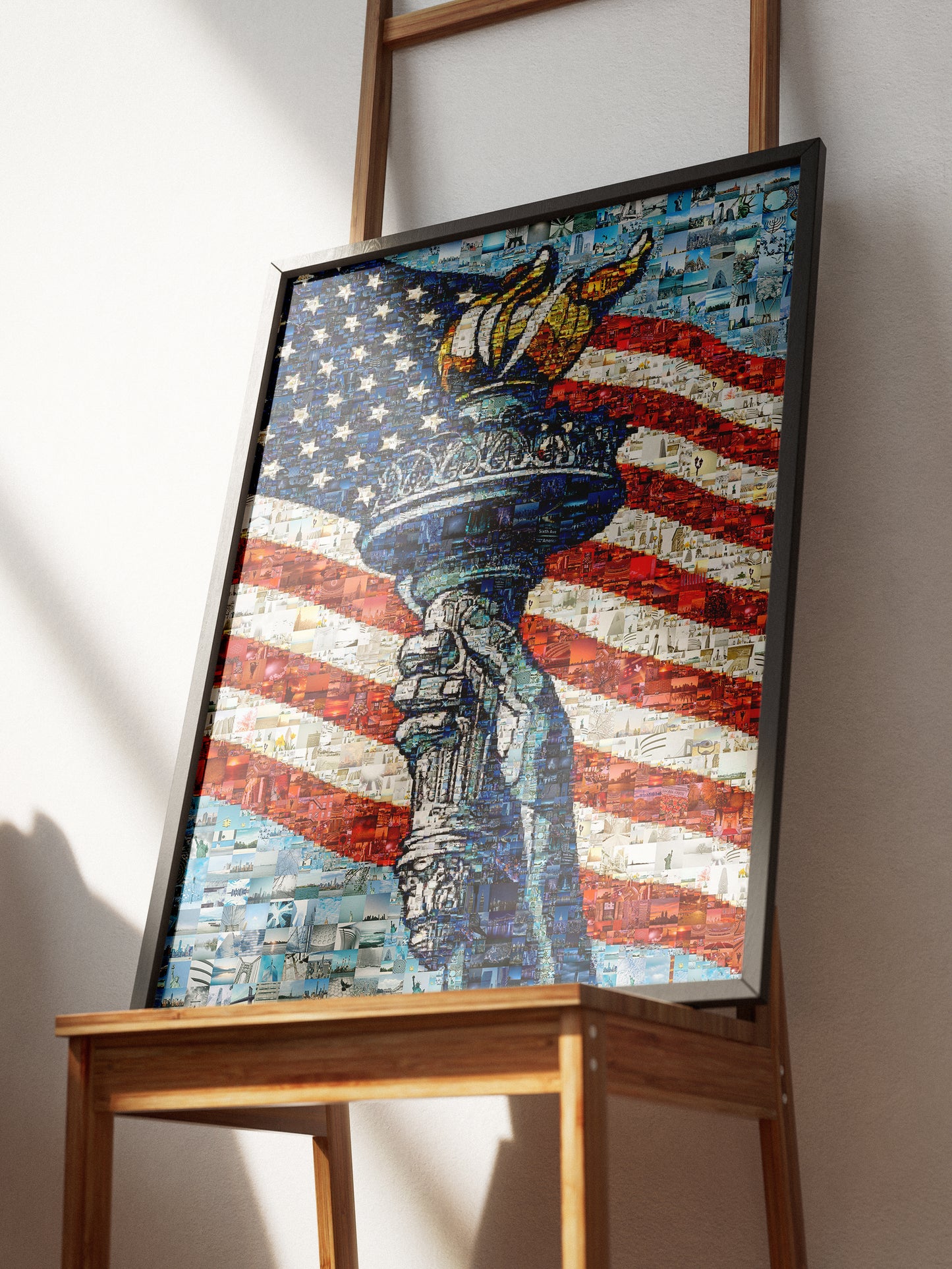Stunning Mosaic Artwork of the Statue of Liberty and American Flag - Perfect for Home Decor AtelierMosaics