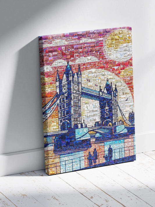 Stunning London Mosaic Artwork: Tower Bridge in Vibrant Colors for Home Decor AtelierMosaics