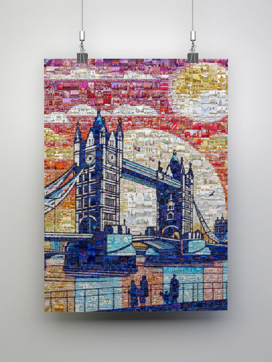 Stunning London Mosaic Artwork: Tower Bridge in Vibrant Colors for Home Decor AtelierMosaics