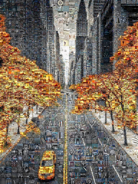 Stunning Urban Mosaic Artwork: Captivating Cityscapes in Vibrant Colors - Perfect for Home or Office Decor AtelierMosaics
