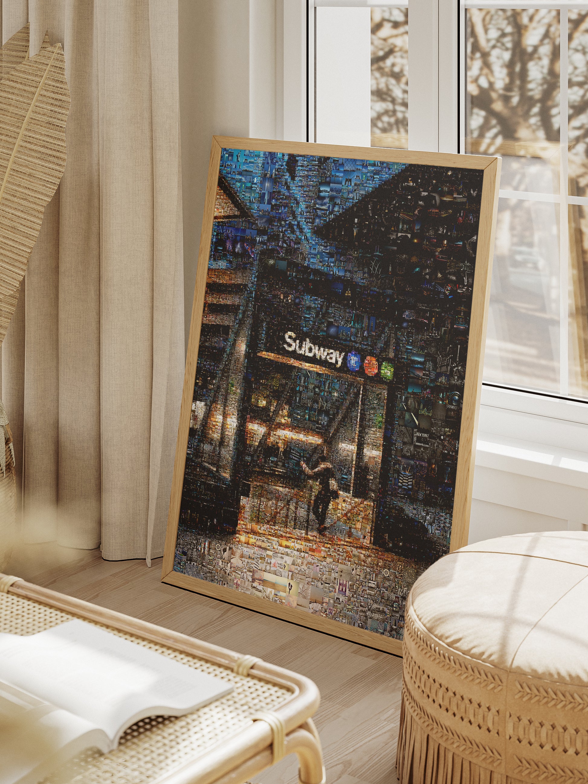 Stunning Subway Mosaic Artwork - Captivating Urban Scene in Vibrant Colors AtelierMosaics