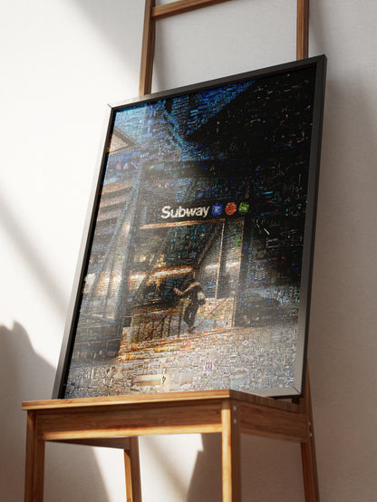 Stunning Subway Mosaic Artwork - Captivating Urban Scene in Vibrant Colors AtelierMosaics