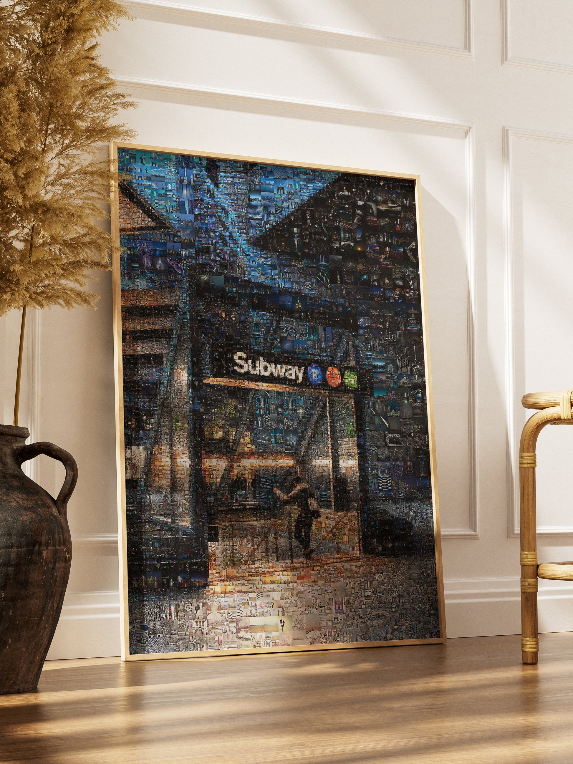 Stunning Subway Mosaic Artwork - Captivating Urban Scene in Vibrant Colors AtelierMosaics