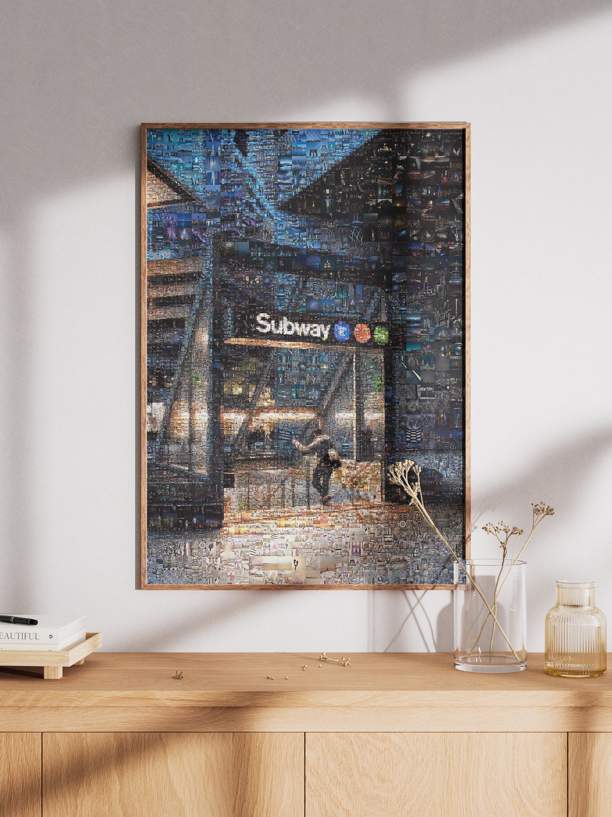 Stunning Subway Mosaic Artwork - Captivating Urban Scene in Vibrant Colors AtelierMosaics