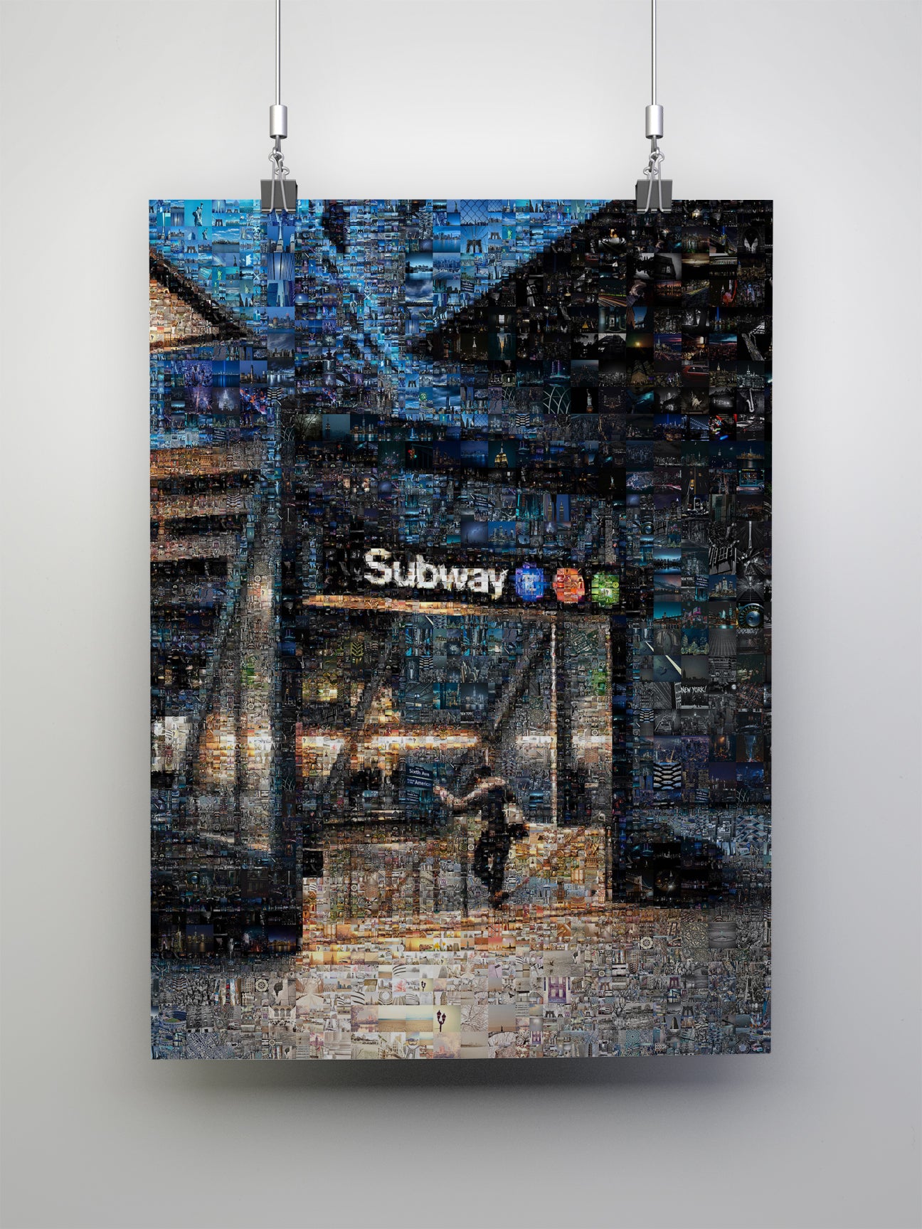 Stunning Subway Mosaic Artwork - Captivating Urban Scene in Vibrant Colors AtelierMosaics