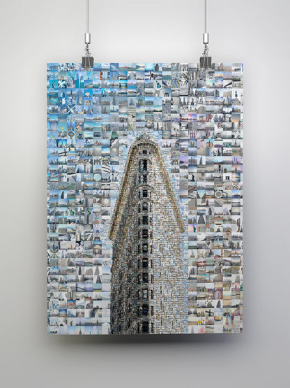 Stunning Mosaic Artwork of Iconic Flatiron Building - Unique Urban Wall Art for Modern Decor AtelierMosaics