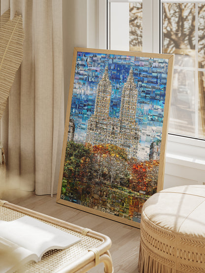 Stunning Blue Mosaic Wall Art: Unique Cityscape Artwork for Modern Home Decor AtelierMosaics