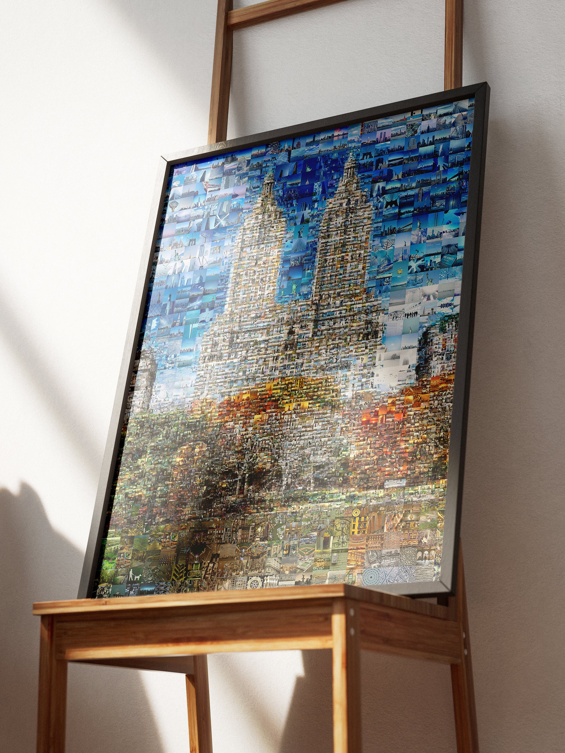 Stunning Blue Mosaic Wall Art: Unique Cityscape Artwork for Modern Home Decor AtelierMosaics