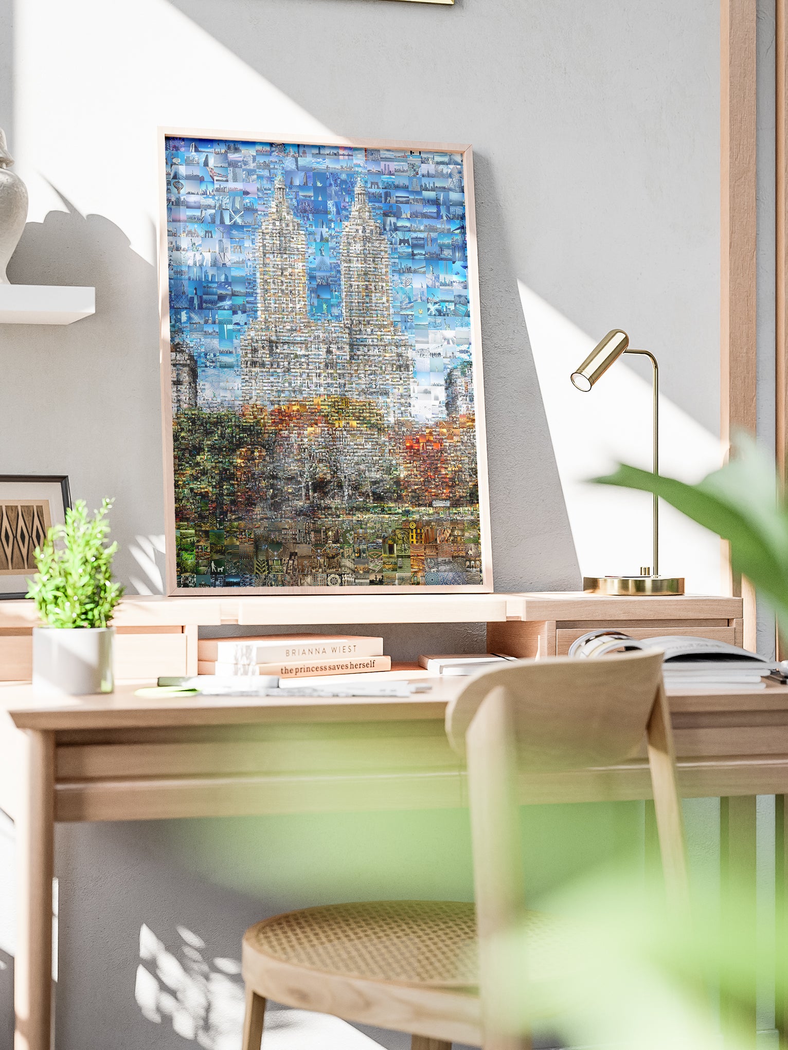 Stunning Blue Mosaic Wall Art: Unique Cityscape Artwork for Modern Home Decor AtelierMosaics