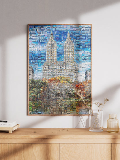 Stunning Blue Mosaic Wall Art: Unique Cityscape Artwork for Modern Home Decor AtelierMosaics