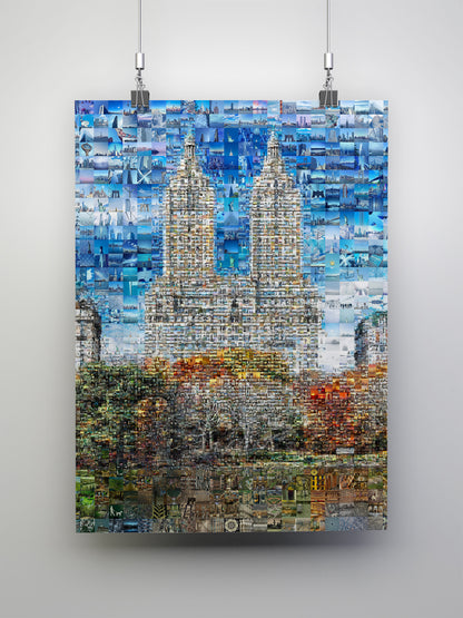 Stunning Blue Mosaic Wall Art: Unique Cityscape Artwork for Modern Home Decor AtelierMosaics