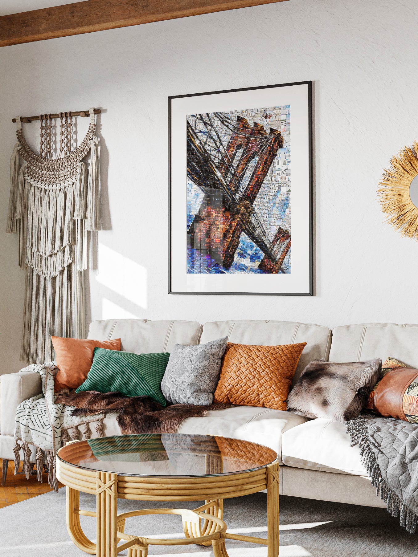 Stunning Mosaic Artwork of Iconic Bridge - Unique Wall Art for Home or Office Decor AtelierMosaics