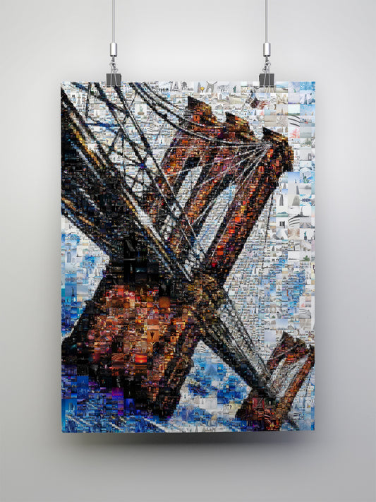Stunning Mosaic Artwork of Iconic Bridge - Unique Wall Art for Home or Office Decor