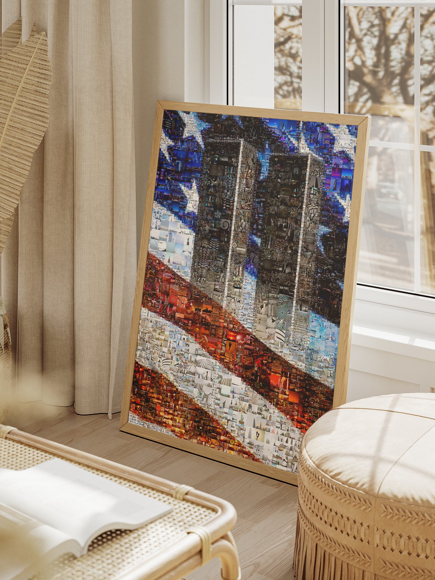 Stunning Mosaic Art of the Twin Towers & American Flag - Unique Wall Décor for Home or Office AtelierMosaics