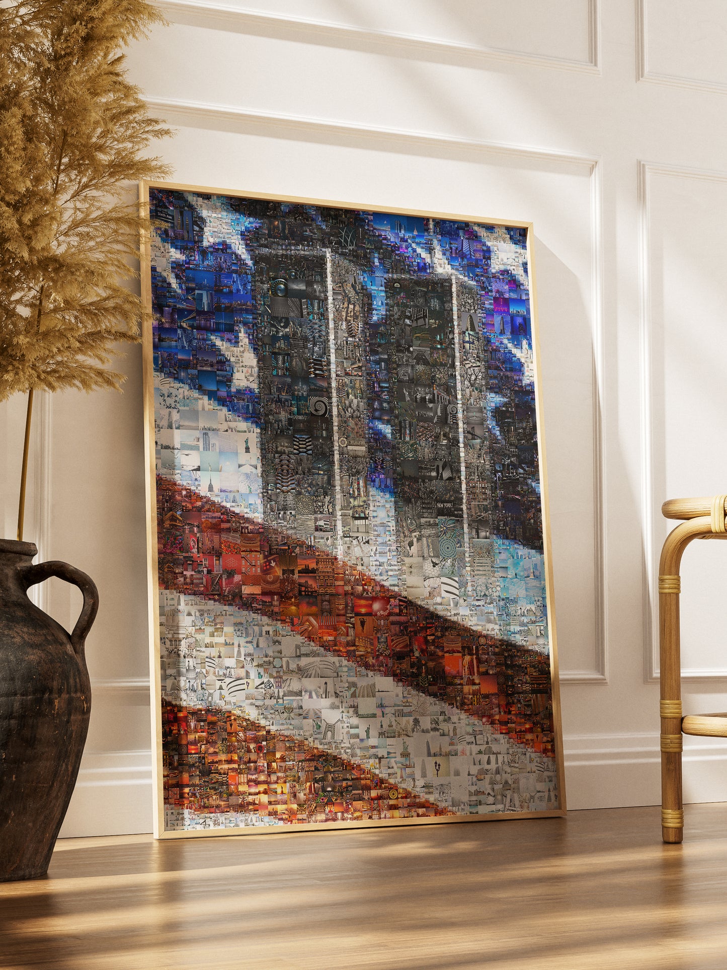 Stunning Mosaic Art of the Twin Towers & American Flag - Unique Wall Décor for Home or Office AtelierMosaics
