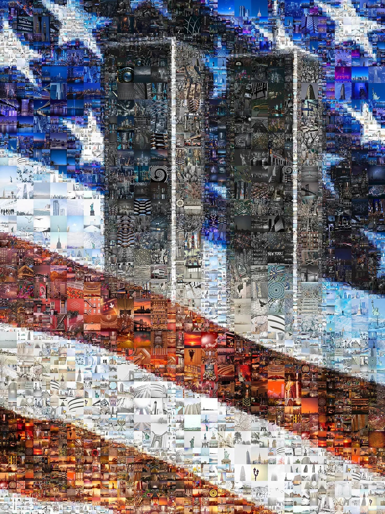 Stunning Mosaic Art of the Twin Towers & American Flag - Unique Wall Décor for Home or Office AtelierMosaics