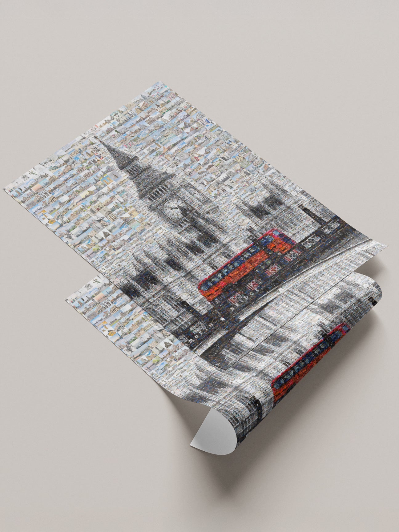 Stunning London Mosaic Artwork Featuring Iconic Landmarks and Red Bus - Perfect Home Decor AtelierMosaics