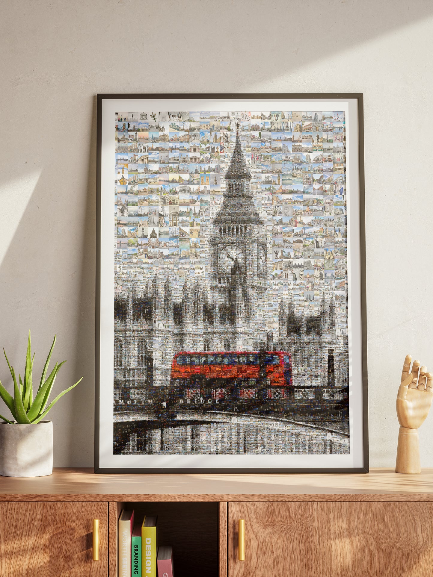 Stunning London Mosaic Artwork Featuring Iconic Landmarks and Red Bus - Perfect Home Decor AtelierMosaics