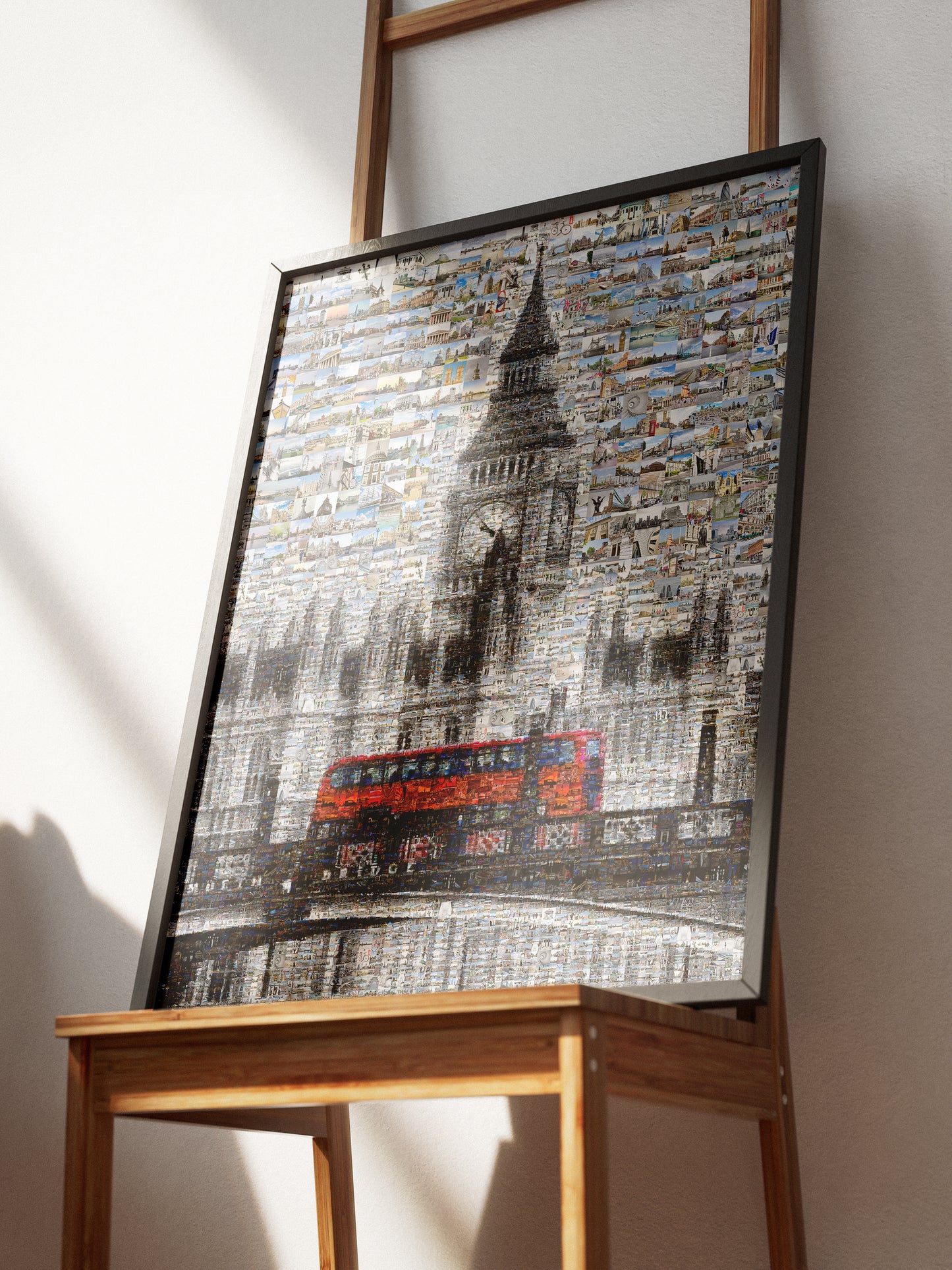 Stunning London Mosaic Artwork Featuring Iconic Landmarks and Red Bus - Perfect Home Decor AtelierMosaics