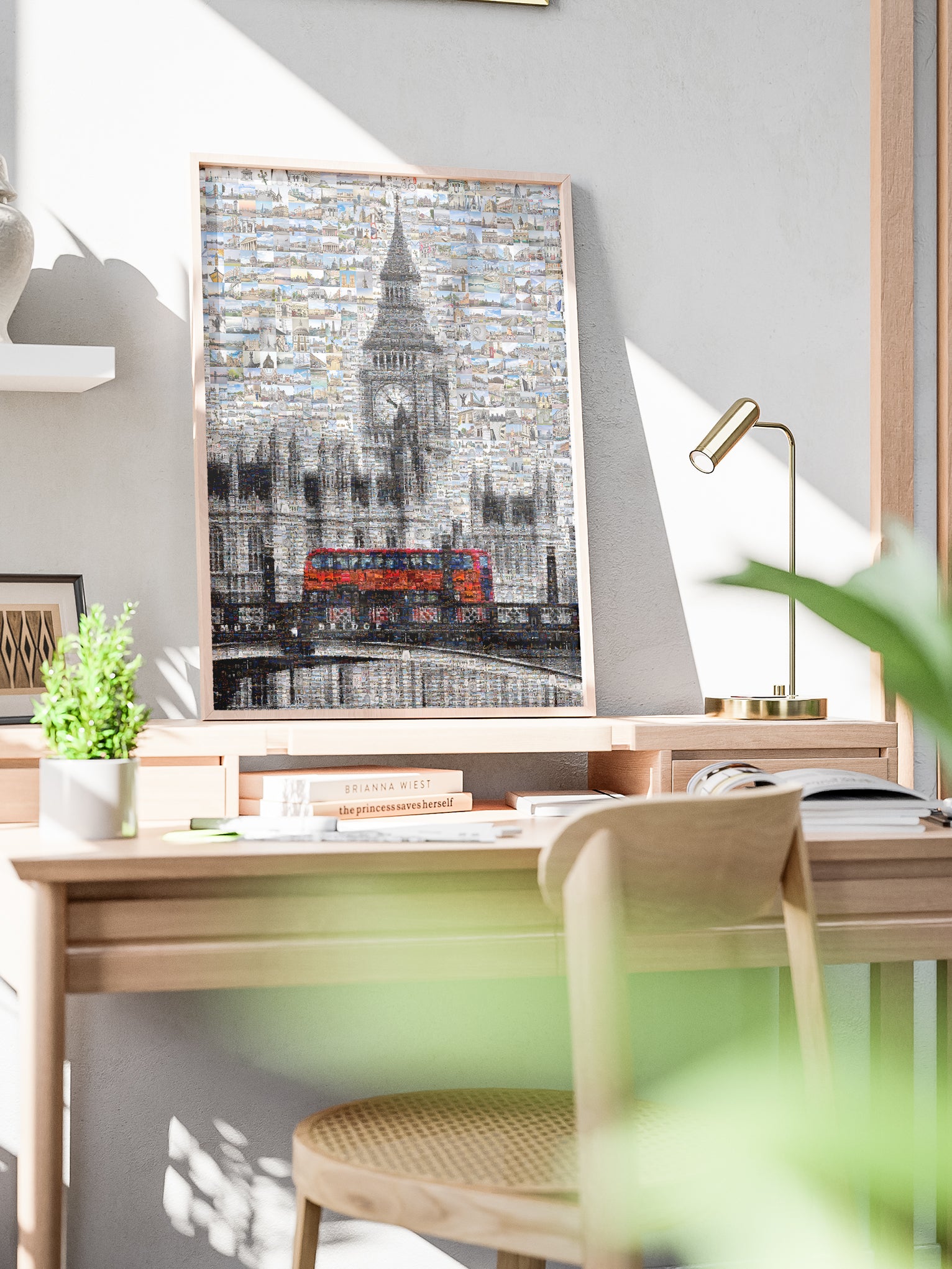 Stunning London Mosaic Artwork Featuring Iconic Landmarks and Red Bus - Perfect Home Decor AtelierMosaics