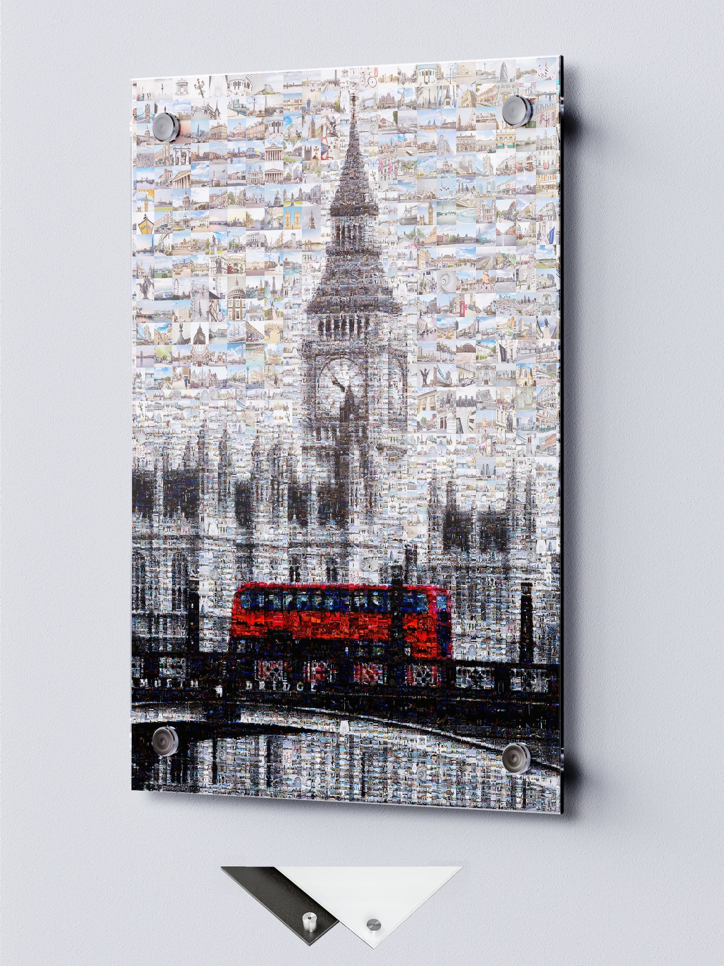Stunning London Mosaic Artwork Featuring Iconic Landmarks and Red Bus - Perfect Home Decor AtelierMosaics
