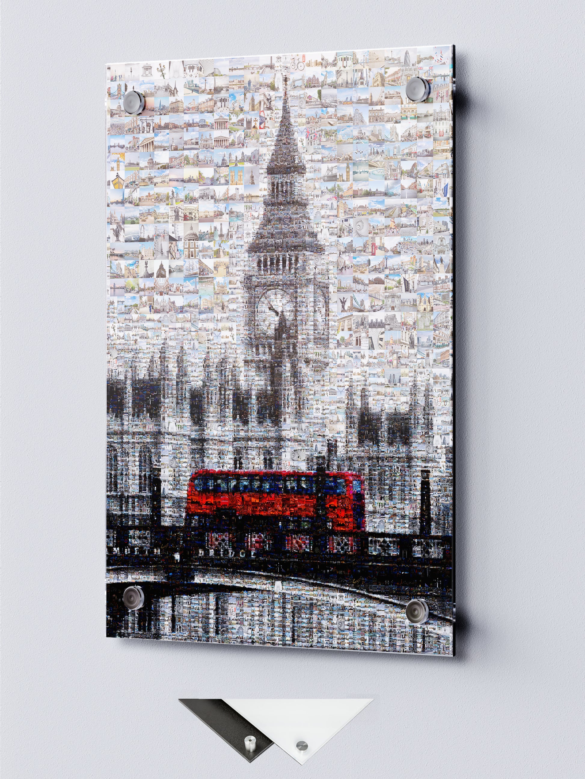 Stunning London Mosaic Artwork Featuring Iconic Landmarks and Red Bus - Perfect Home Decor AtelierMosaics