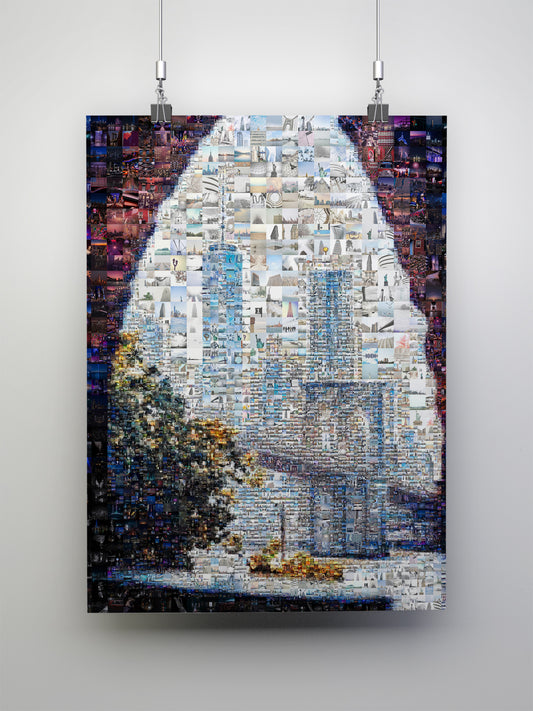 Stunning Cityscape Mosaic Artwork - Unique Wall Art for Home & Office Decor