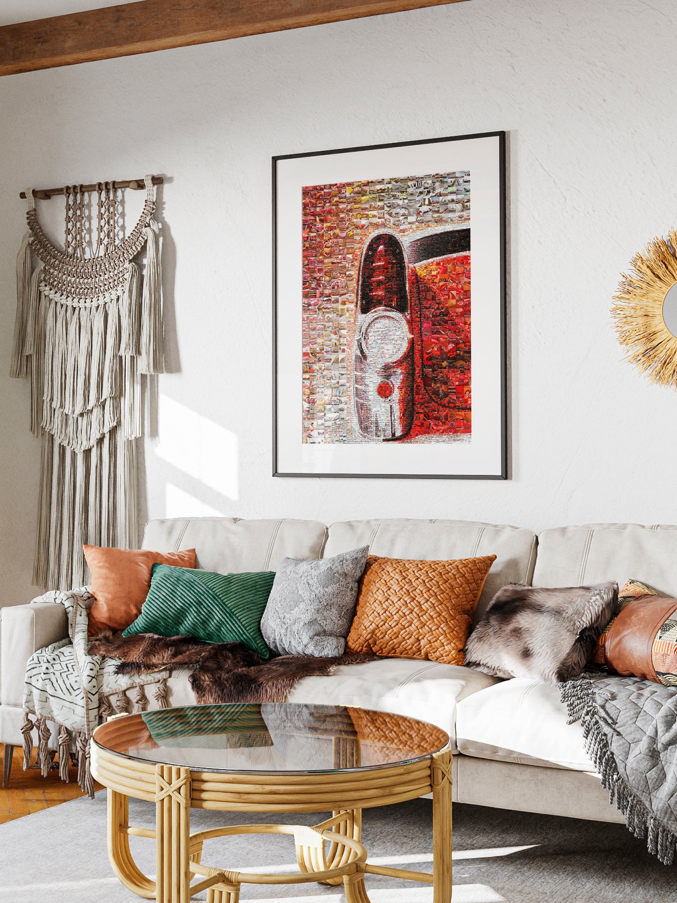 Stunning Mosaic Artwork Featuring Classic Cars: Unique Wall Art for Auto Enthusiasts AtelierMosaics