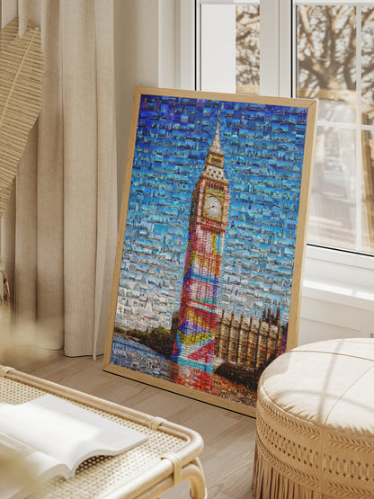 Stunning London Mosaic Artwork Featuring Iconic Big Ben - Perfect Home Decor AtelierMosaics