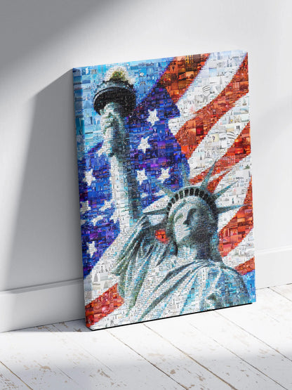 Statue of Liberty Mosaic Art - Iconic American Flag Design | Unique Wall Decor for Home & Office AtelierMosaics