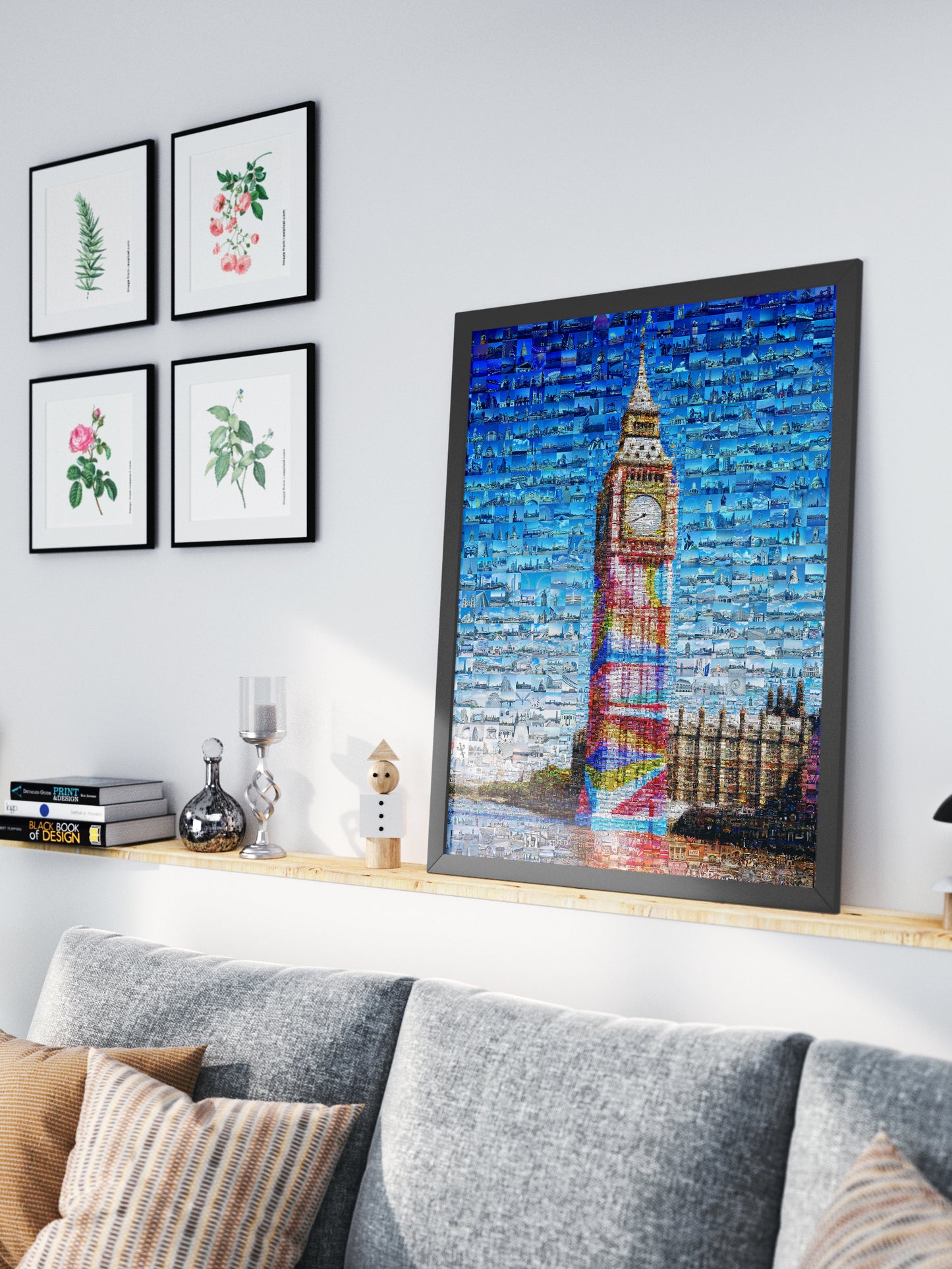 Stunning London Mosaic Artwork Featuring Iconic Big Ben - Perfect Home Decor AtelierMosaics