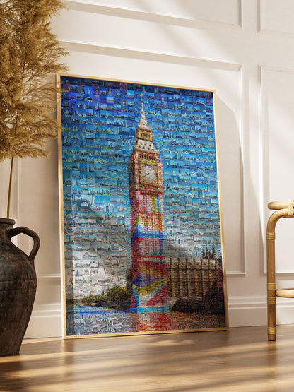 Stunning London Mosaic Artwork Featuring Iconic Big Ben - Perfect Home Decor AtelierMosaics