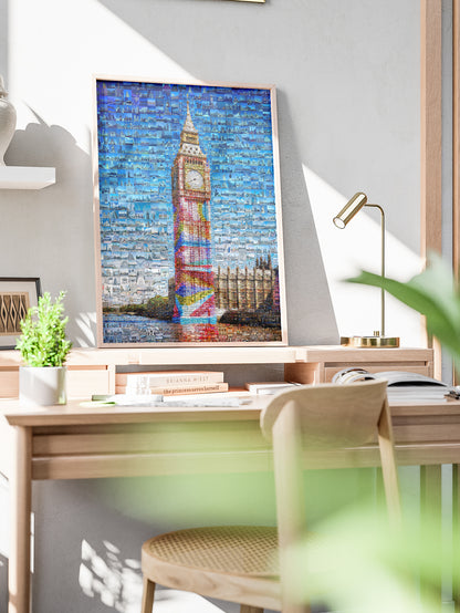 Stunning London Mosaic Artwork Featuring Iconic Big Ben - Perfect Home Decor AtelierMosaics