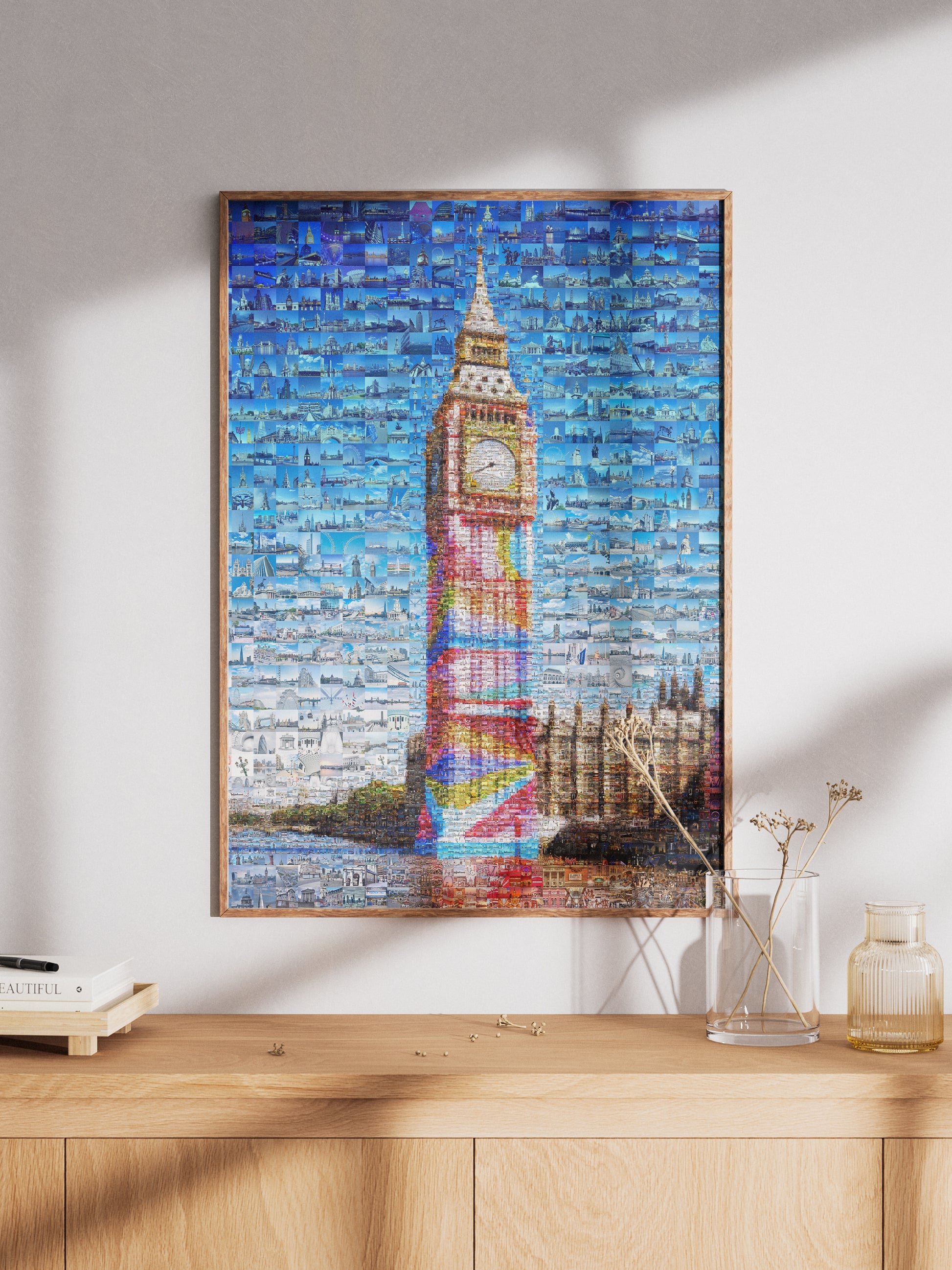 Stunning London Mosaic Artwork Featuring Iconic Big Ben - Perfect Home Decor AtelierMosaics
