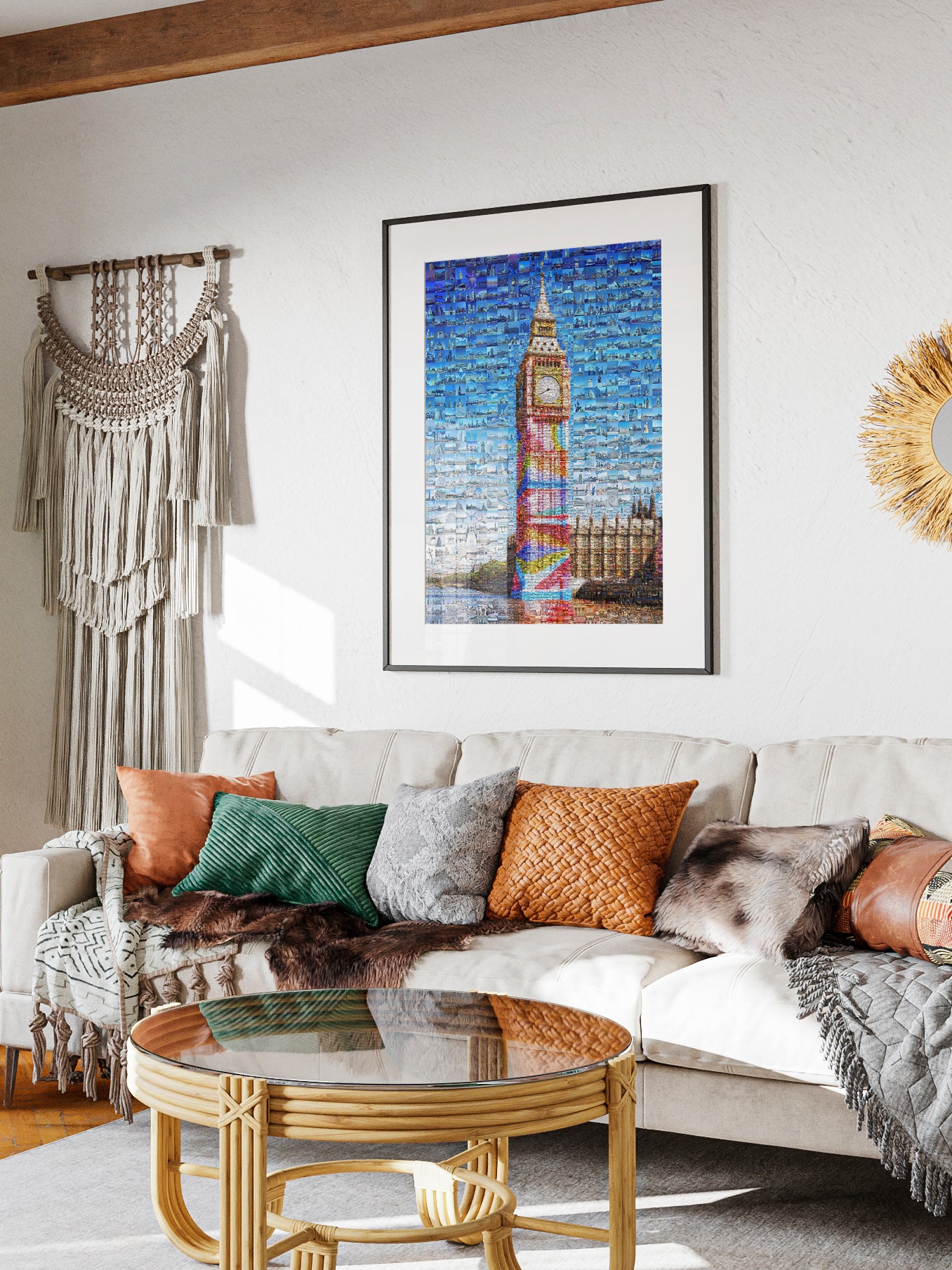 Stunning London Mosaic Artwork Featuring Iconic Big Ben - Perfect Home Decor AtelierMosaics
